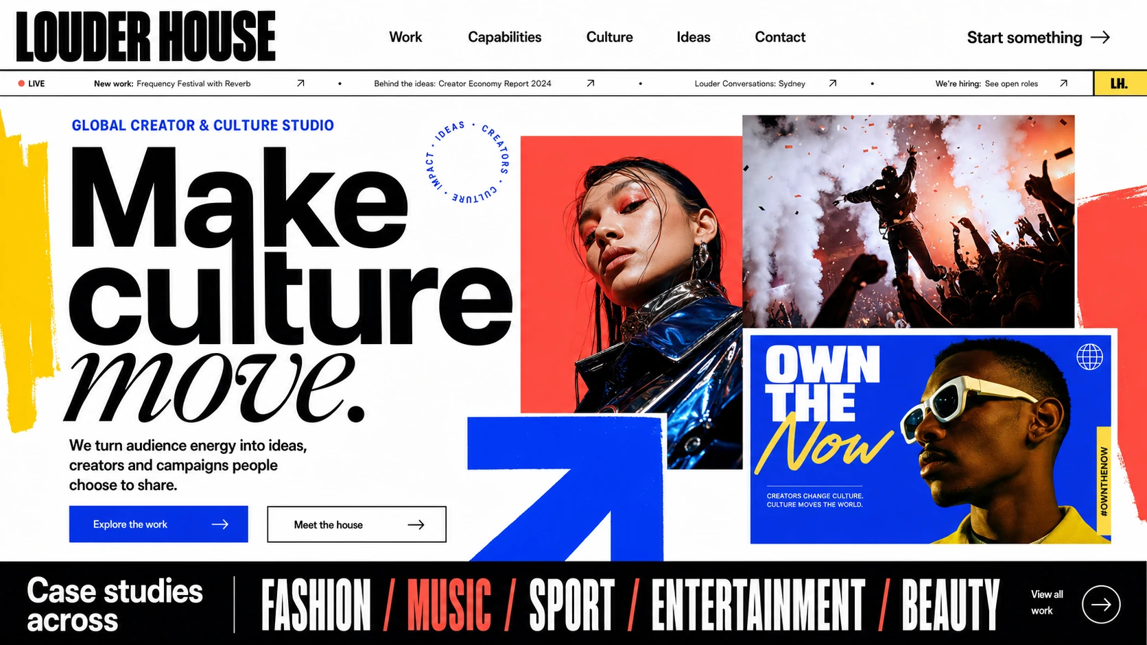 Concept de page d'accueil LOUDER HOUSE