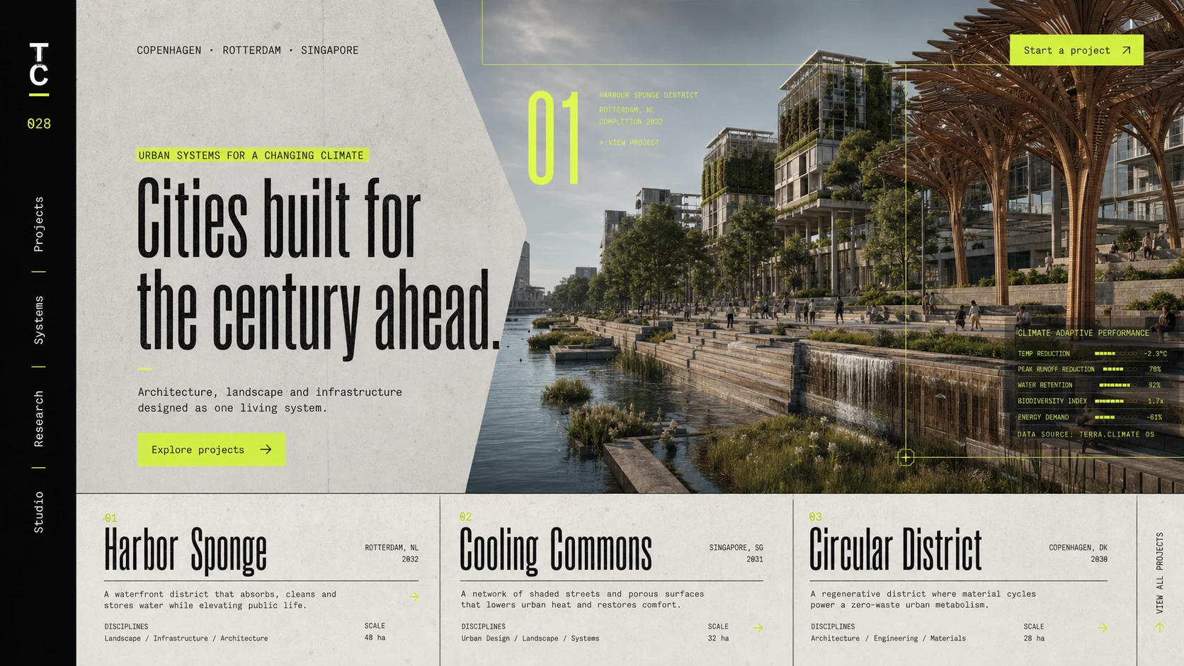 Concept de page d'accueil TERRAFORM CITIES